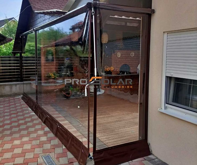 Pereti anti-vant/Rulou transparent/Folie capse/Prelata terasa