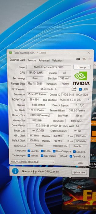 Продам RTX 3070 Zotac