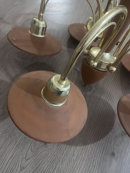 Lustra ceramica imitatie lemn