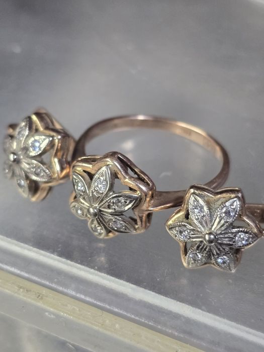 Золотое кольцо с серёжками