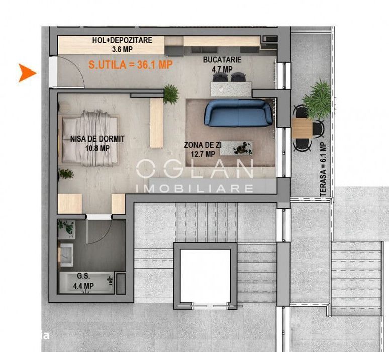Garsoniera noua, 36,1 mp utili, bloc cu lift,  Calea Surii Mici  0% co