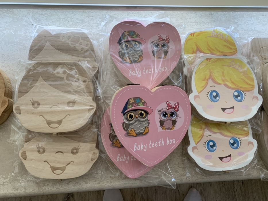 Дървена кутийка за детски зъбки
