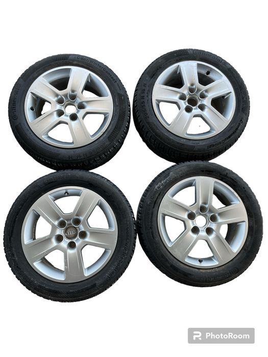 Jante aliaj R16 originale Audi + anvelope de iarna Continental