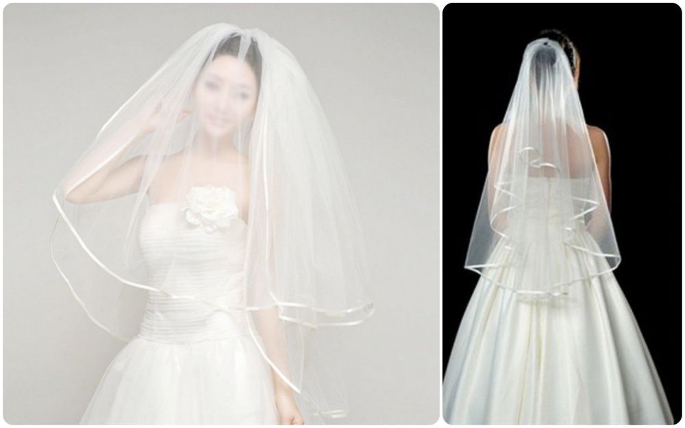 VOAL MIREASA alb cu piaptan 2026 scurt / mediu CALITATE