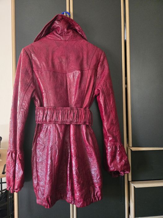 Яке манто от естествена телешка кожа