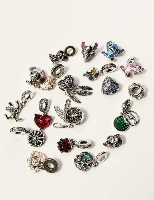 19 talismane Pandora argint - vând la bucată SAU lot