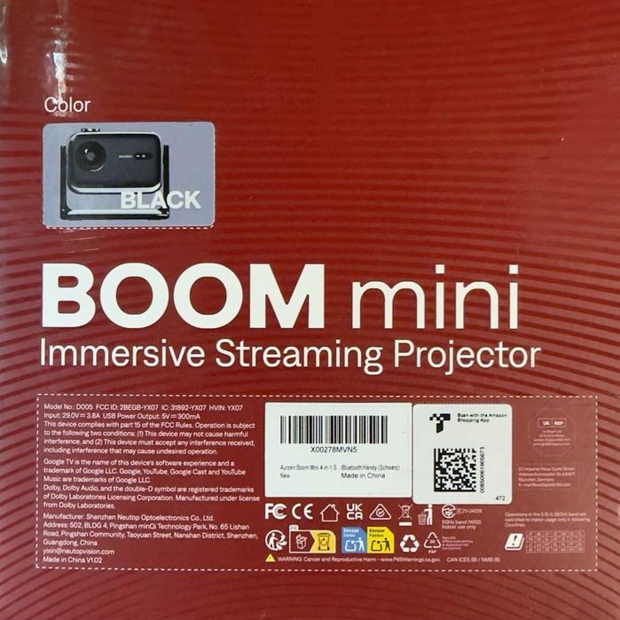 Videoproiector Smart Aurzen BOOM Mini Google TV Suport 4K | TrueGSM