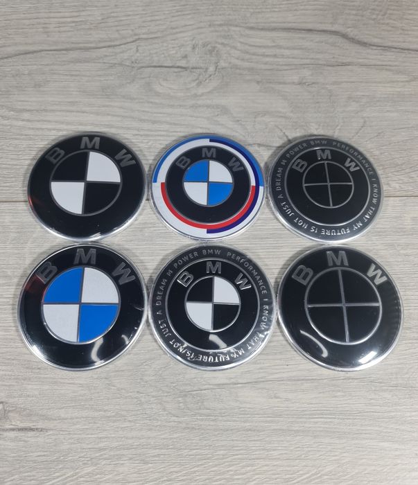 Emblema-Bmw-82mm-74mm-Clasica-Alb-Negru-Aniversara-F10-F30-E46-E60-E90