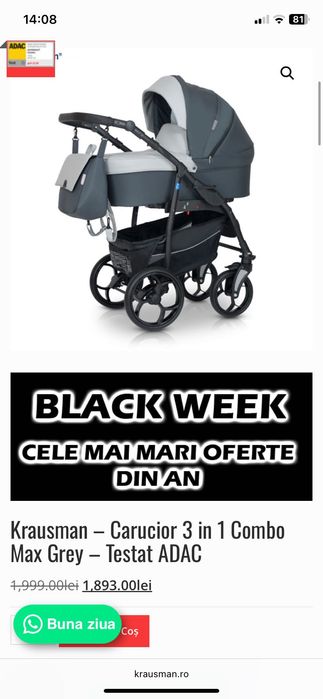 Cărucior 3 în 1 Krausman