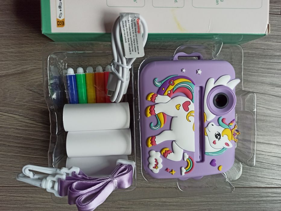 Camera foto copii, model unicorn, imprimare instantanee, Mov