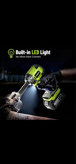 Акумулаторен Безчетков ударен Гайковерт RobusTrue 800Nm 2800об. 2х 4Ah