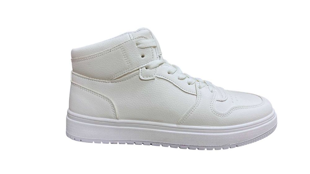 Мъжки кожени кецове  в бяло и черно