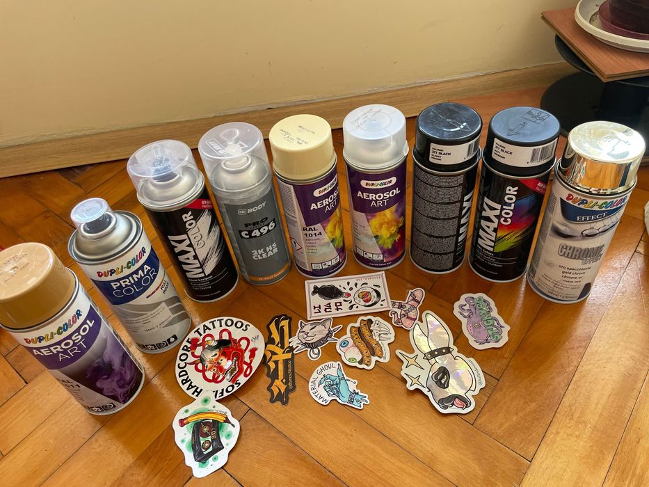 Спрей лак черен мат сребърен златен видове