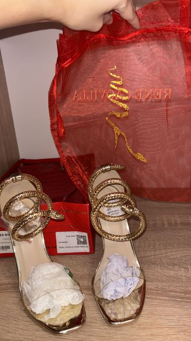 Sandale Renee Caovilla serpent gold