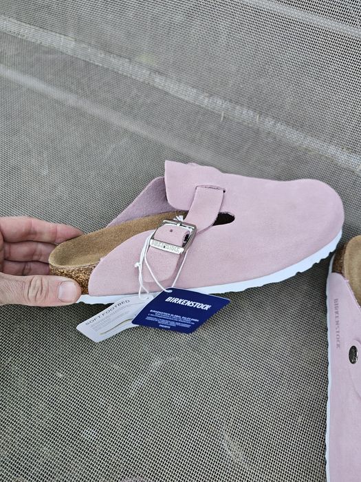 Birkenstock boston roz piele intoarsa 38