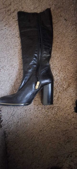 Ботуши с висок ток естествена кожа 37 номер