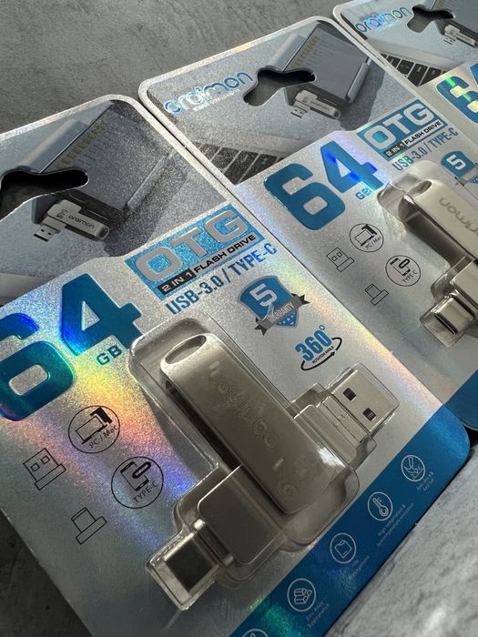 флешка 3 в 1, usb, type-c, и lightning для айфона