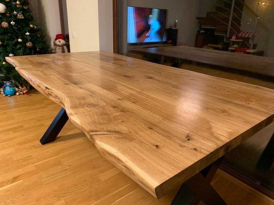 Масивен дъбов плот 200x85x40, масло, “жив ръб