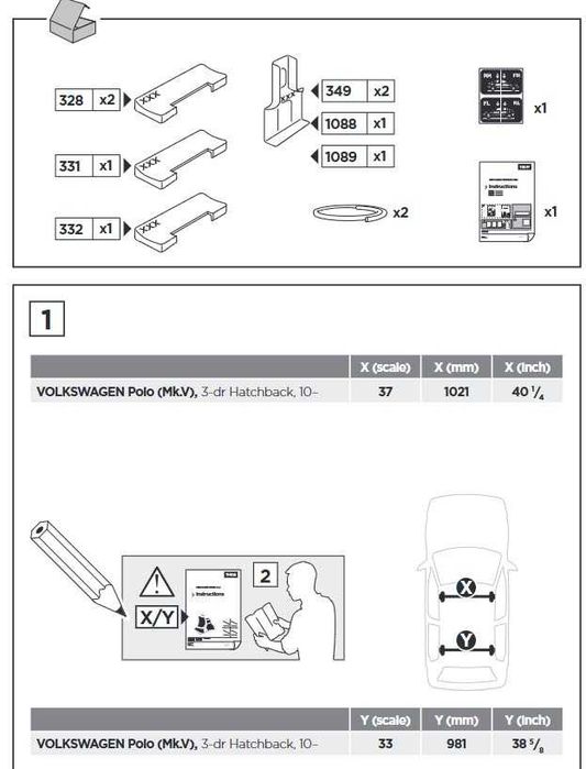 Багажник напречни греди THULE рейки VOLKSWAGEN Polo 3-врати след 2010