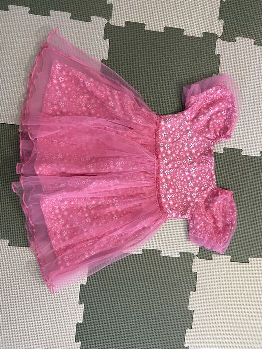 Rochie roz cu tulle marime 98