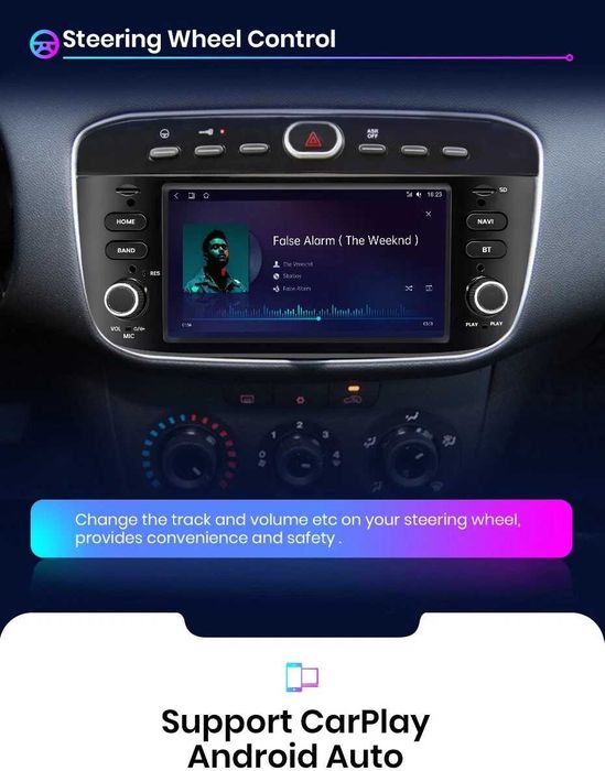 Мултимедия за Fiat Punto Навигация Двоен дин дисплей плеър Android GPS