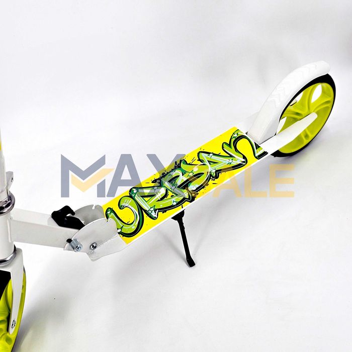 Детска тротинетка скутер scooter сгъваема бяло жълто колело играчки