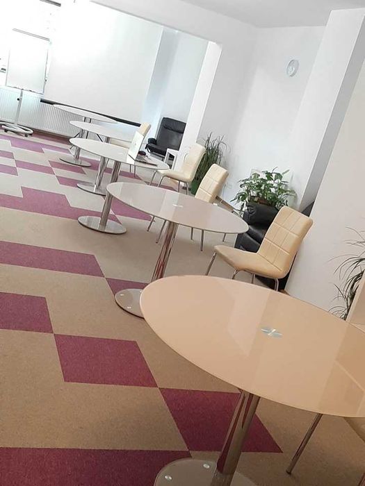 Vand masa rotunda sticla securizata Mobexpert- 4 persoane