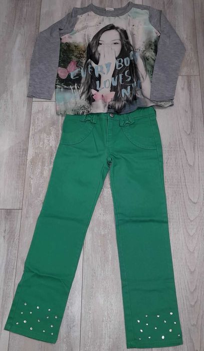 Блузка ZARA и дънки Gymboree за ръст 128