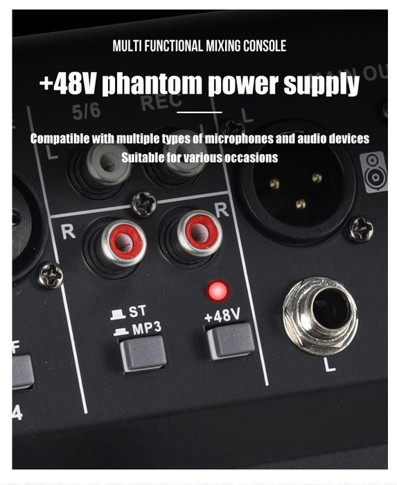 Смесителен пулт 4 канален RP-F4 A, Bluetooth, USB Player, DJ Mixer