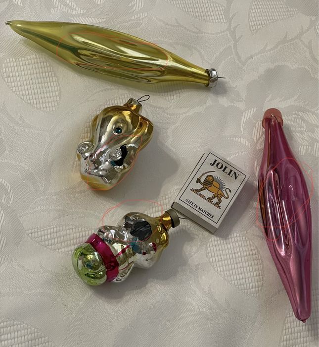 Елочные игрушки , стеклянные , СССР, МИШУРА НОВОГОДНЯЯ