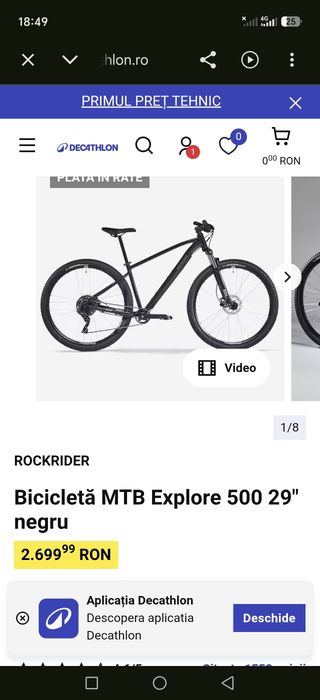 Bicicletă MTB Explore 500 29" negru