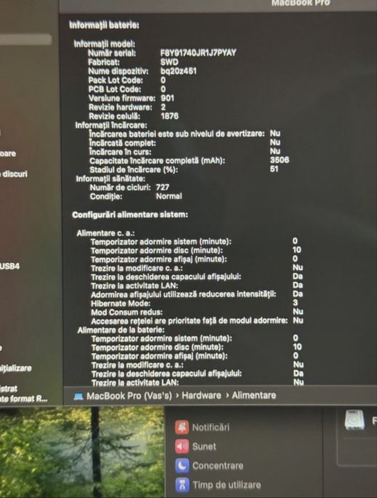 Vand macbook pro 2019 a1989 cititi descrierea