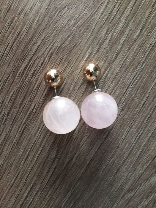 Серьги из розового кварца