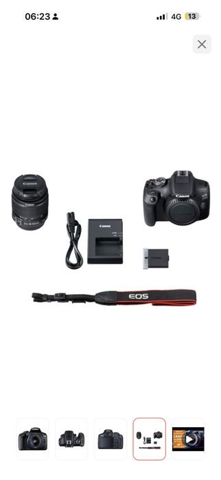 Фотокамера Canon EOS 2000D черный