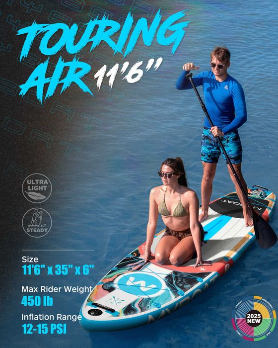 Нов, висок клас, 350 СМ надуваем падъл борд all-round SUP MYBOAT MY17 (Touring Air Blue) в син дизайн.