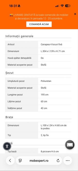 Vand canapea Mobexpert DAST