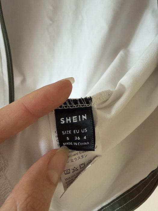 Блуза с къс ръкав с цип, Shein