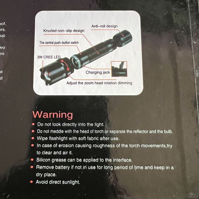 фенер мощен прожектор с режим+ SOS светлина оцеляване POWER STYLE LED