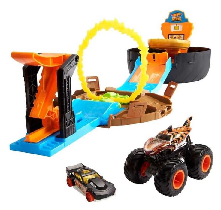 Игрушечный трек Hot Wheels Автотрек Трюковая арена Monster Trucks
