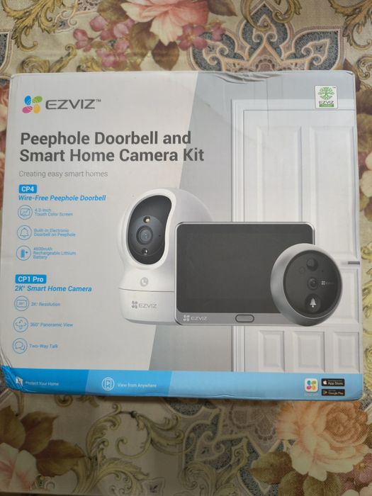 EZVIZ Peephole Doorbell & Smart Home Camera Kit – Чисто нов