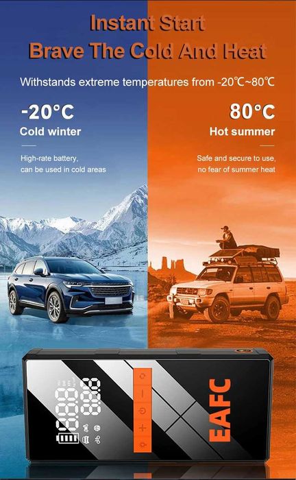 ДЖЪМП СТАРТЕР 4в1 КОМПРЕСОР за гуми за кола автомобил Jump Starter