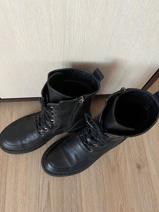 Черни кубинки от естествена кожа 37 размер