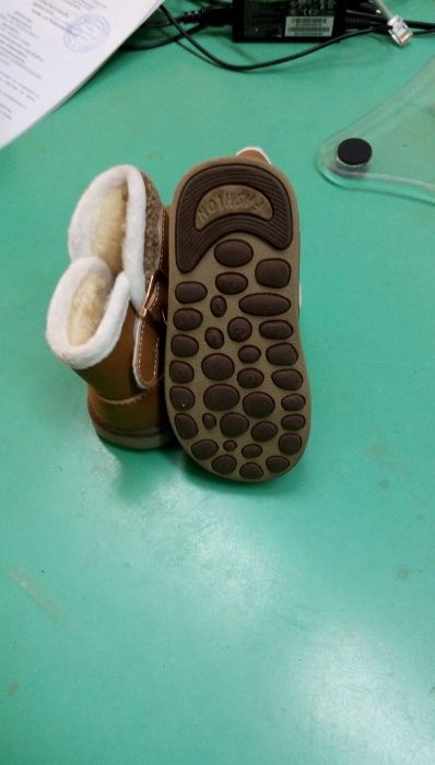 Детски велурени боти Fashion с топъл хастар кафеви №25 - 15см