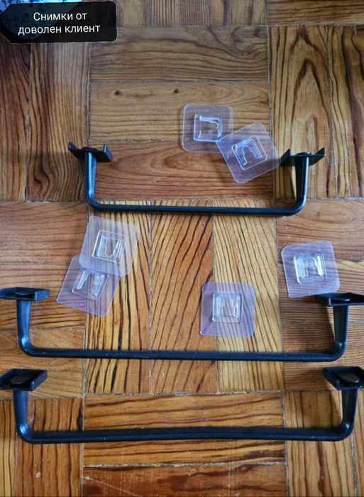 Закачалки за баня за чехли и кърпи без пробиване самозалепващ чаерна