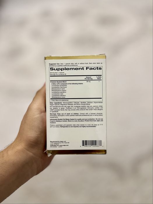 LactoBif California Gold Nutrition 60 капсул. По самой дешевой цене
