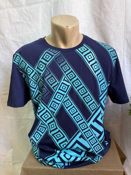 Мъжка тениска Versace Collection с принт, оригинал, нова - S, M, L, XL, XXL - бяло, синьо
