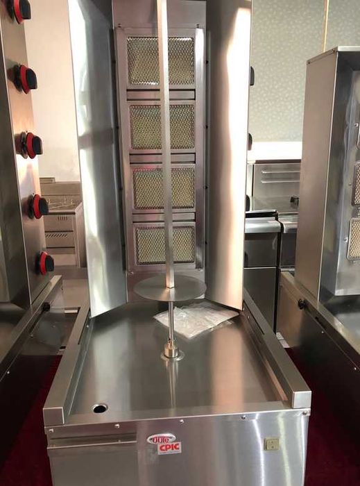 Rotisor shaorma 3,4,5 arzatoare pe gaz - Inox profesional, Nou 2025