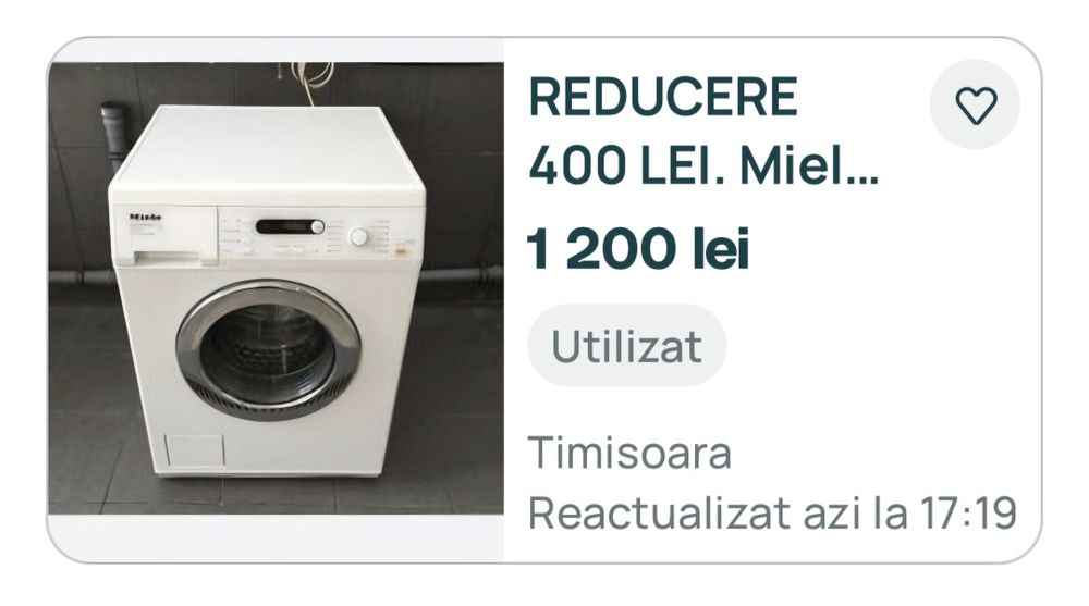 Masina de spălat rufe Miele  / wcb 1265.w1S