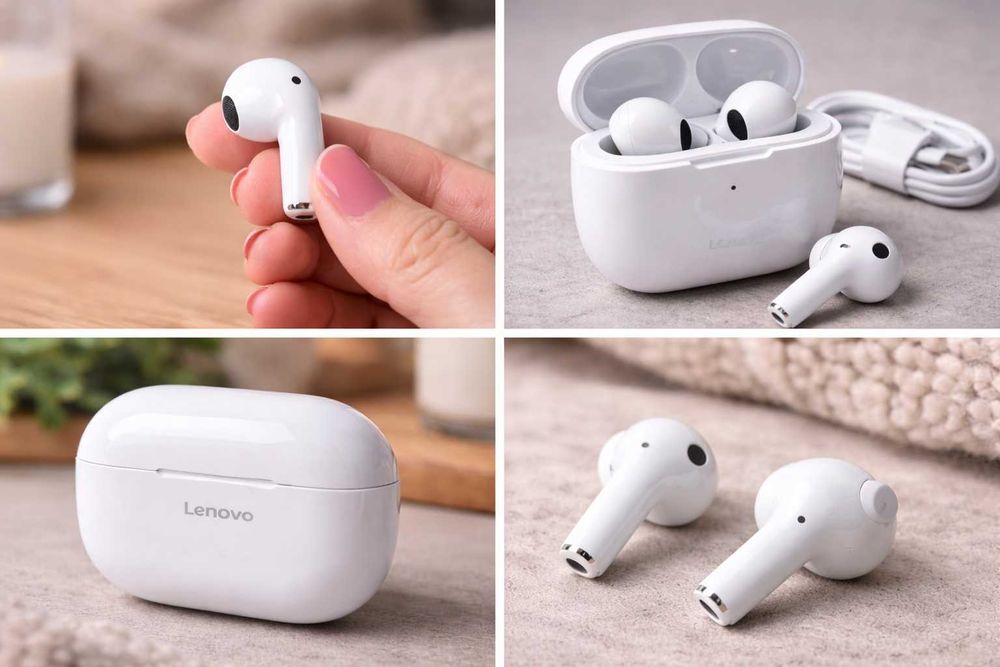 Căști Wireless Lenovo LivePods LP40 alb– originale în cutie, sigilate