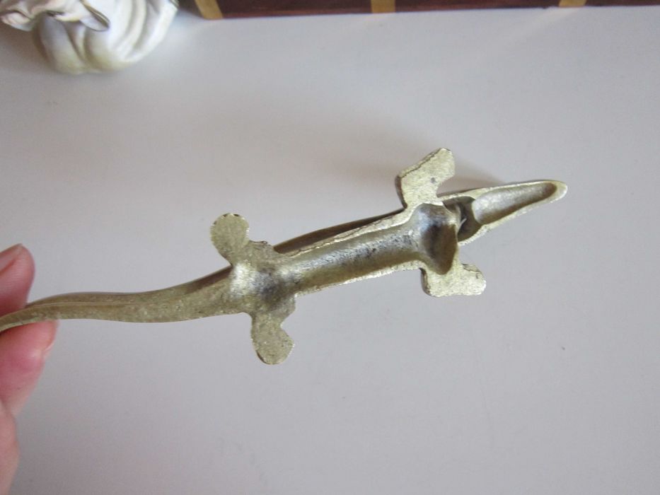 cadou rar Walter Bosse 1950 Viena bronz cleste Crocodil Mid-Century